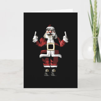 Cartão De Festividades Papais noeis dando o dedo