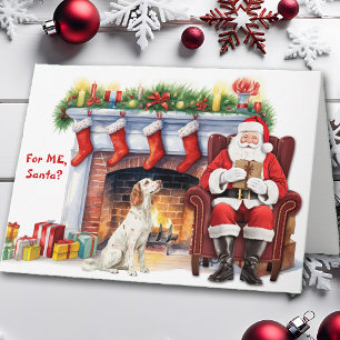 Cartão De Festividades Papais noeis Dão Festa para o Cachorro Inglês