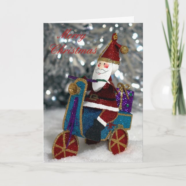 Cartão De Festividades Papais noeis de ciclismo (Frente)