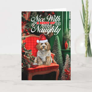 Cartão De Festividades Papais noeis de Cockapoo Cachorro de Natal Bela