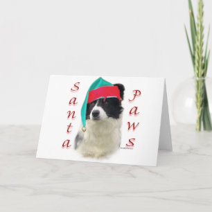 Cartão De Festividades Papais noeis de Collie de Borda