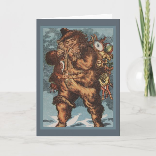 Cartão De Festividades Papais noeis De Furto Fumando Seu Pipe (Frente)