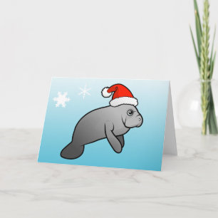 Cartão De Festividades Papais noeis de Manateio de Natal