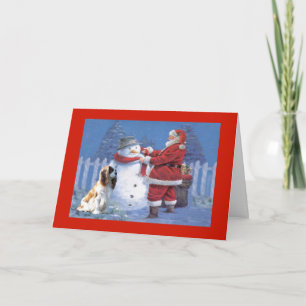 Cartão De Festividades Papais noeis de Natal Cavalier King Charles Spanie