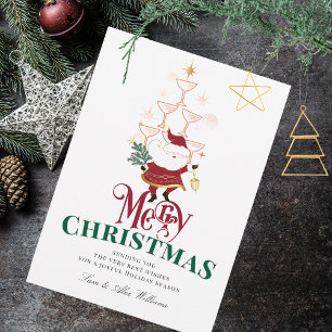 Cartão De Festividades Papais noeis de Natal do Escritório Tini Bit Feliz