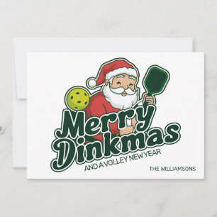 Cartão De Festividades Papais noeis de Natal do Pickleball Feliz Dinkmas