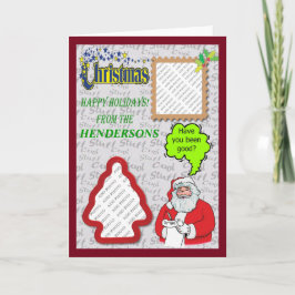 Cartão De Festividades Papais noeis de Natal e Árvore Adicionar Fotos