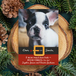 Cartão De Festividades Papais noeis de Natal Engraçados Cachorros Mais Ca<br><div class="desc">Cartão de férias com tema engraçado para cães com as palavras "Papais noeis queridos, se mais wag e menos latido = MAIS TRATS, eu estou dentro". Adicione a foto e os nomes do seu cachorro para personalizar. A parte traseira apresenta um padrão de impressão de pata. Perfeito para o amante...</div>