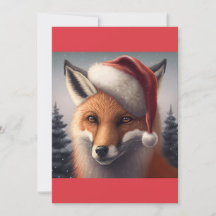 Cartão De Festividades Papais noeis de Natal Fox T-Shirt