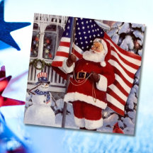 Papais noeis de Natal Patriotas com Bandeira Ameri