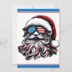 Cartão De Festividades Papais noeis de Natal patrióticos/americanos