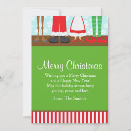 Cartão De Festividades Papais noeis de Natal Reindeer Feet