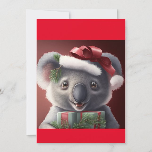 Cartão De Festividades Papais noeis de Natal T-Shirt Koala Bear (Frente)