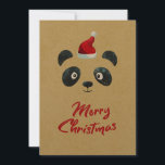 Cartão De Festividades Papais noeis de Panda, crianças Vintage<br><div class="desc">Um bonito retro vintage panda agarra este cartão de saudação de Natal para crianças. O cartão de saudação vintage perfeito para desejar a sua família e amigos um feliz feriado com essa aparência de artesanato.</div>