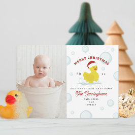 Cartão De Festividades Papais noeis de pata de borracha Foto de Natal