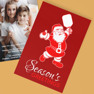 Cartão De Festividades Papais noeis de Pickleball Clássicos Foto de Natal