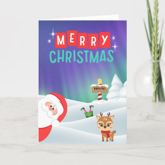 Cartão De Festividades Papais noeis de pico