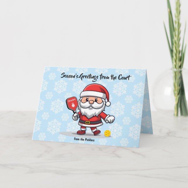 Cartão De Festividades Papais noeis de piquete de Natal (Frente)