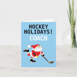 Cartão De Festividades Papais noeis de treinadores de Hockey Holidays Pes