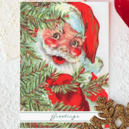 Cartão De Festividades Papais noeis De Vintage De Árvore De Natal