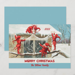 Cartão De Festividades Papais noeis de Vintage Personalizados Feliz Natal