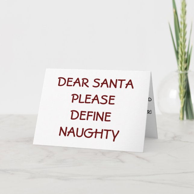 CARTÃO DE FESTIVIDADES PAPAIS NOEIS - DEFINE NAUGHTY=CHRISTMAS ADULT HUMO (Frente)