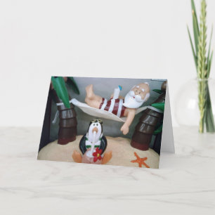 CARTÃO DE FESTIVIDADES PAPAIS NOEIS DIZEM "RELAXE AND GOSTA" NATAL