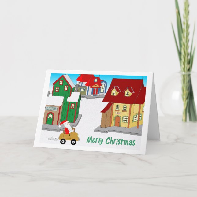 Cartão De Festividades Papais noeis do centro 2 (Frente)