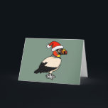 Cartão De Festividades Papais noeis do Rei Abutre<br><div class="desc">Celebrar as férias como um rei! O nosso lindo Rei Abutre Birdorável está pronto para o Natal,  vestido com um chapéu de Papai Noel. Você pode personalizar totalmente este presente! Mova o abutre,  mude a cor ou o estilo do fundo,  adicione texto ou imagens — faça dele seu!</div>