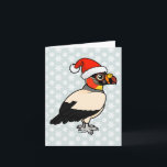 Cartão De Festividades Papais noeis do Rei Abutre<br><div class="desc">Celebrar as férias como um rei! O nosso lindo Rei Abutre Birdorável está pronto para o Natal,  vestido com um chapéu de Papai Noel. Você pode personalizar totalmente este presente! Mova o abutre,  mude a cor ou o estilo do fundo,  adicione texto ou imagens — faça dele seu!</div>