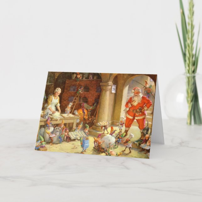 Cartão De Festividades Papais noeis e Assar de Natal da Sra. Claus (Frente)