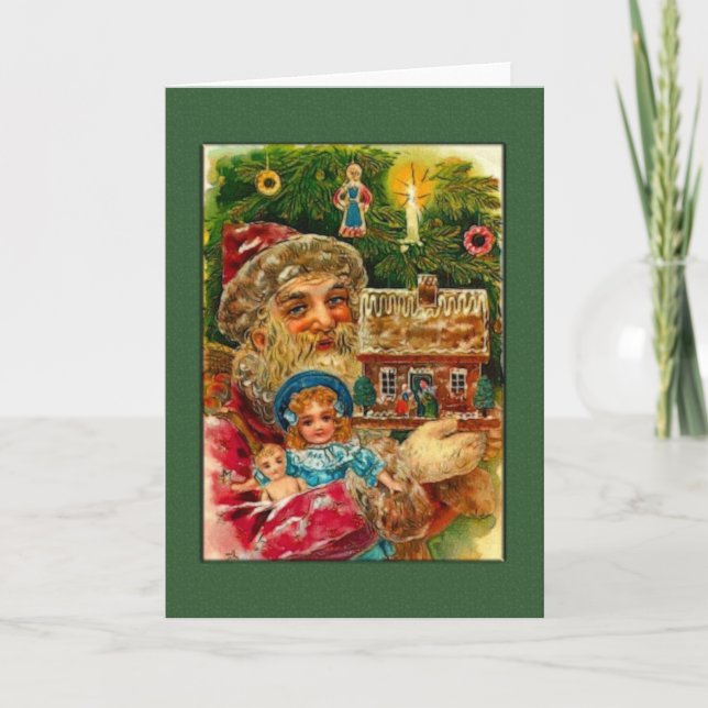 Cartão De Festividades Papais noeis e Saudações de Algodão (Frente)