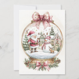 Cartão De Festividades Papais noeis E Snowman