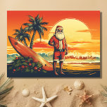 Cartão De Festividades Papais noeis e Surfboard Retro Surfing Beach<br><div class="desc">Apresentando nossos Papais noeis e o Cartão de Férias de Natal do Surfboard Retro Surfing Beach! Entre no espírito de férias com um traço de natais vintages mágicos e vibes costeiras de praia. Quer você esteja enviando desejos calorosos aos entusiastas da praia ou adicionando um toque de nostalgia aos seus...</div>