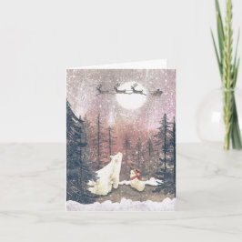 Cartão De Festividades Papais noeis e Ursos Polares