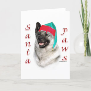 Cartão De Festividades Papais noeis Elkhound Paws