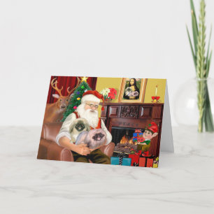 Cartão De Festividades Papais noeis Em Casa - Pekingese (R) - Papais noei