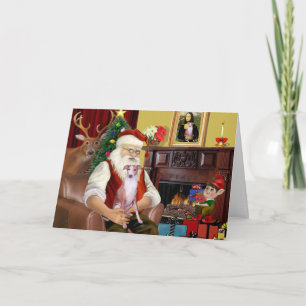 Cartão De Festividades Papais noeis Em Casa - Whippet 7 - Papais noeis