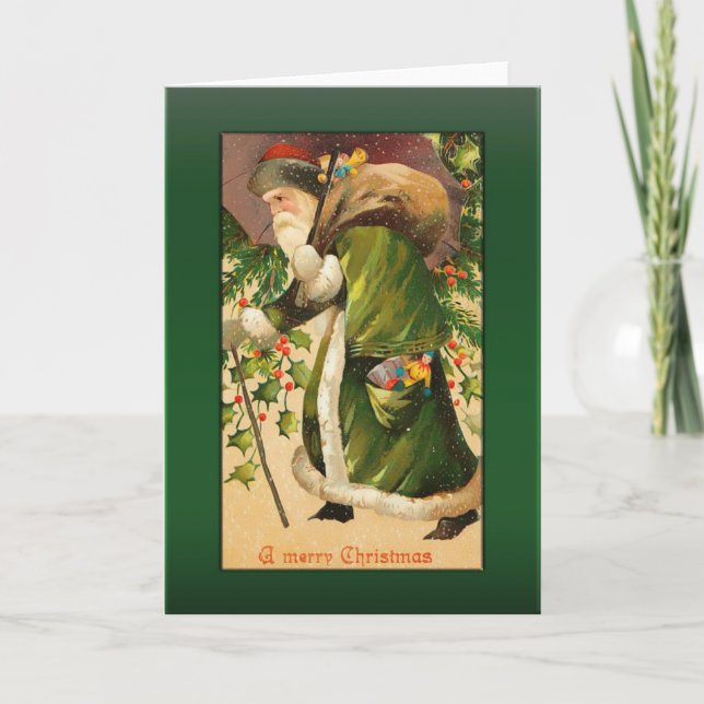 Cartão De Festividades Papais noeis em saudações à neve (Frente)