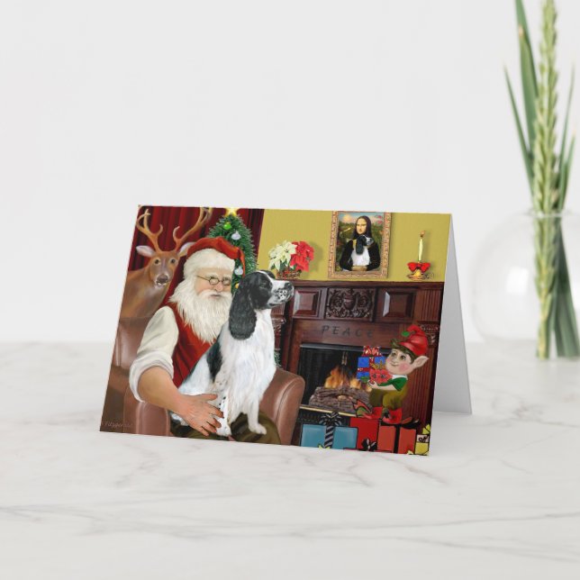 Cartão De Festividades Papais noeis-Engish Springer 7 (Frente)