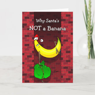 Cartão De Festividades Papais noeis Engraçados de Banana de Natal