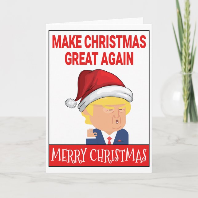 Cartão De Festividades Papais noeis Engraçados Donald Trump Feliz Natal (Frente)
