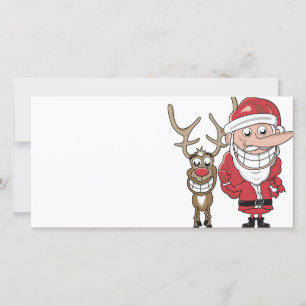 Cartão De Festividades Papais noeis Engraçados e Rudolph
