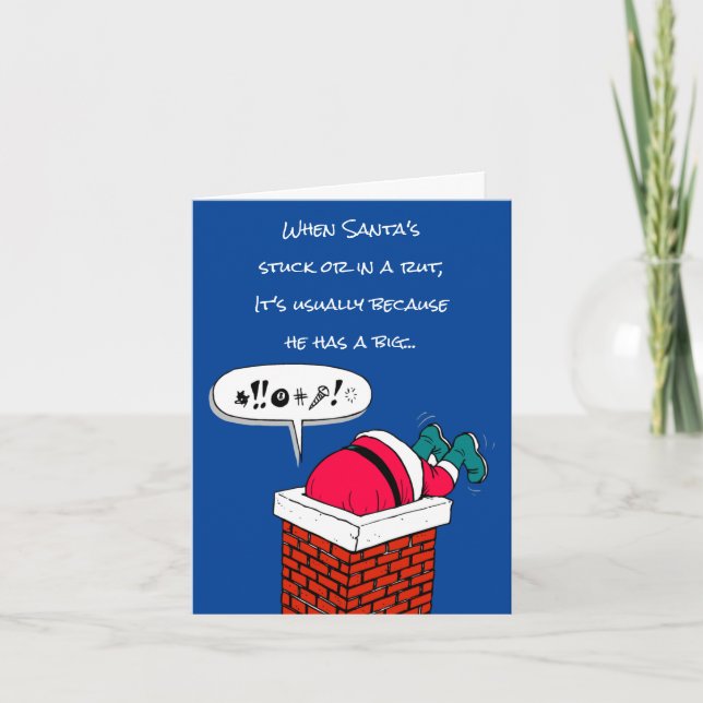 Cartão De Festividades Papais noeis engraçados estudam no Natal da Chamin (Frente)