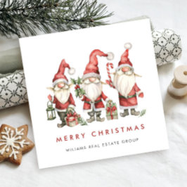 Cartão De Festividades Papais noeis Engraçados Gnomos Corporação de Natal