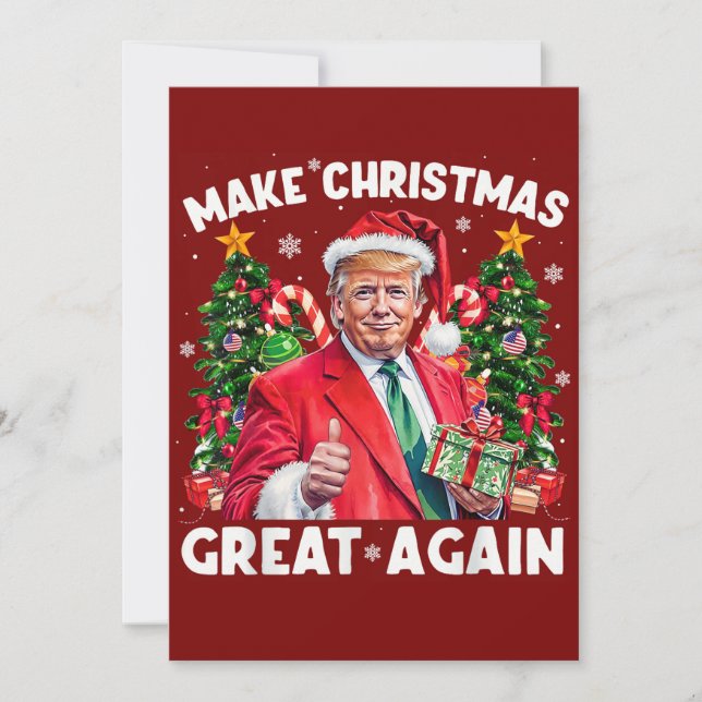 Cartão De Festividades Papais noeis Engraçados Trump Gift | Trump Christm (Frente)