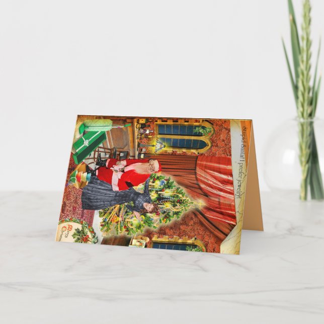 Cartão De Festividades  Papais noeis estúpidos! Prefiro joias:/ (Frente)