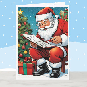 Cartão De Festividades Papais noeis Filha e Lista Nice Adicionar Nomes de