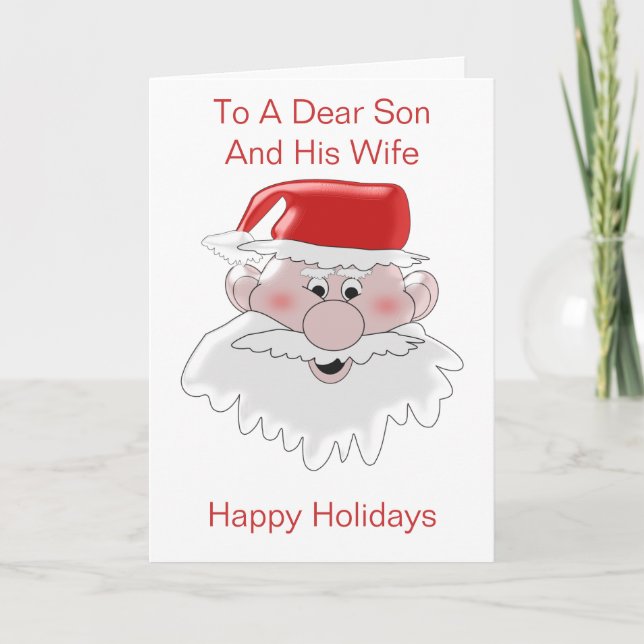 Cartão De Festividades Papais noeis Filho E Filha Em Direito Natal (Frente)