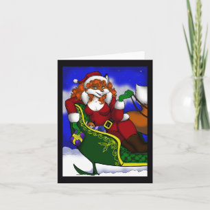 Cartão De Festividades Papais noeis Fox Notecard